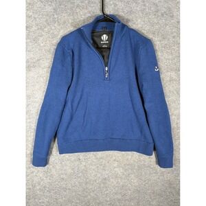 Sunice Mens Blue 1/4 Zip Sweater Pullover Golf‎ Windstopper Protection Knit L